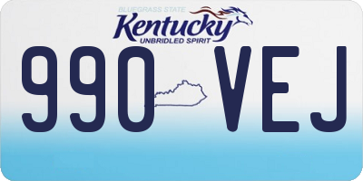 KY license plate 990VEJ
