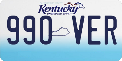 KY license plate 990VER
