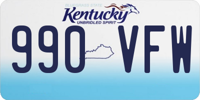 KY license plate 990VFW