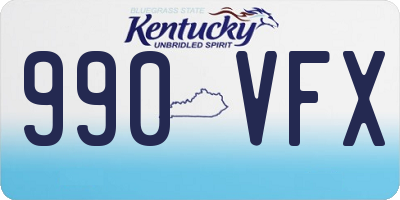 KY license plate 990VFX