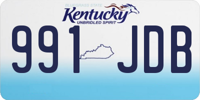 KY license plate 991JDB