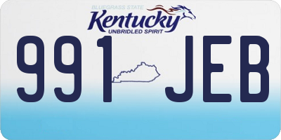 KY license plate 991JEB