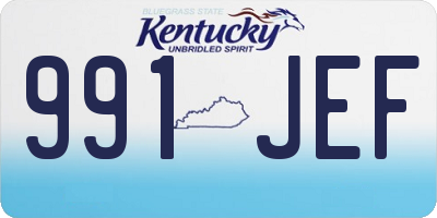 KY license plate 991JEF