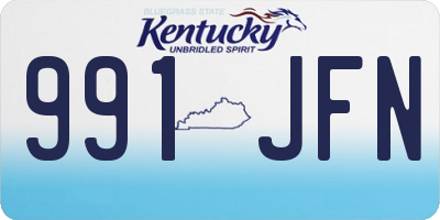 KY license plate 991JFN