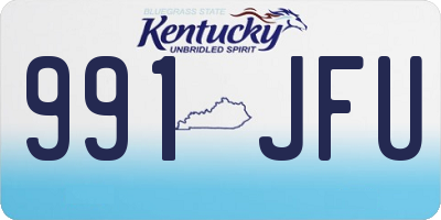 KY license plate 991JFU