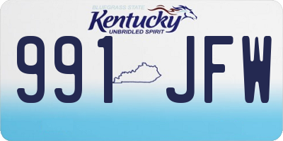 KY license plate 991JFW