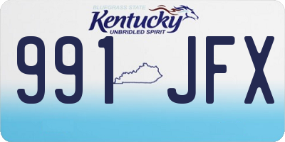 KY license plate 991JFX