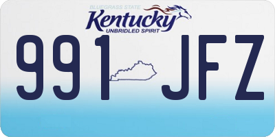 KY license plate 991JFZ