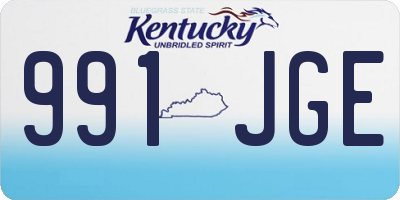 KY license plate 991JGE