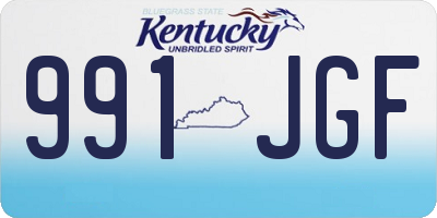 KY license plate 991JGF