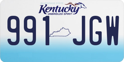 KY license plate 991JGW