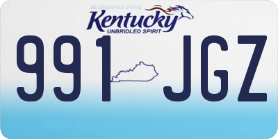 KY license plate 991JGZ