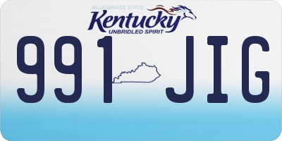KY license plate 991JIG