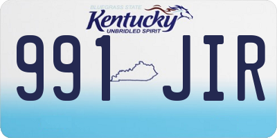 KY license plate 991JIR