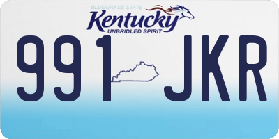 KY license plate 991JKR