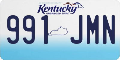 KY license plate 991JMN