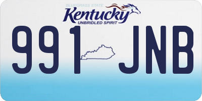KY license plate 991JNB