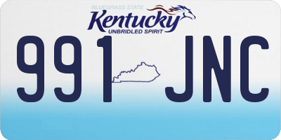 KY license plate 991JNC