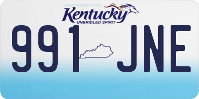 KY license plate 991JNE