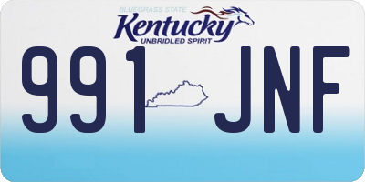 KY license plate 991JNF