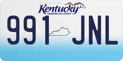 KY license plate 991JNL