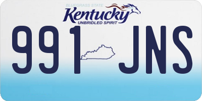 KY license plate 991JNS