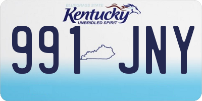 KY license plate 991JNY