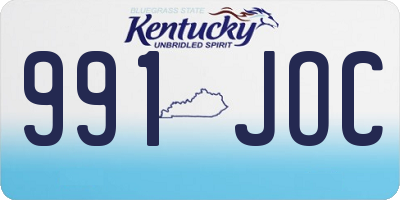 KY license plate 991JOC