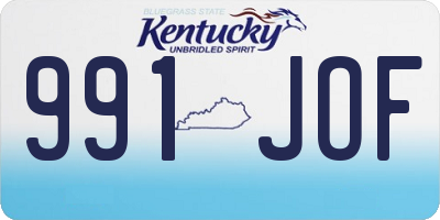 KY license plate 991JOF