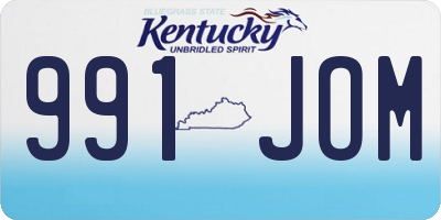 KY license plate 991JOM