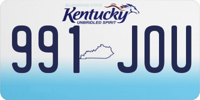KY license plate 991JOU