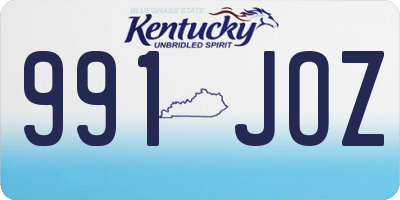 KY license plate 991JOZ