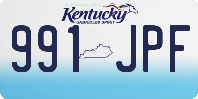 KY license plate 991JPF