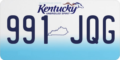 KY license plate 991JQG