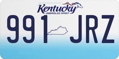 KY license plate 991JRZ