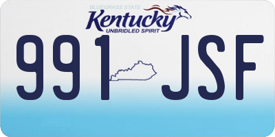KY license plate 991JSF