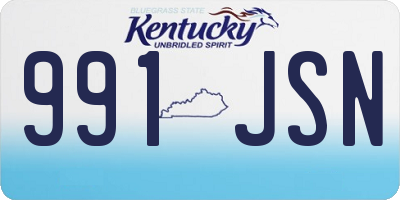 KY license plate 991JSN