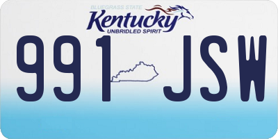 KY license plate 991JSW