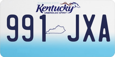 KY license plate 991JXA