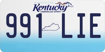 KY license plate 991LIE