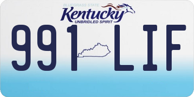 KY license plate 991LIF
