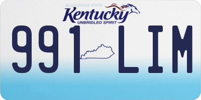 KY license plate 991LIM
