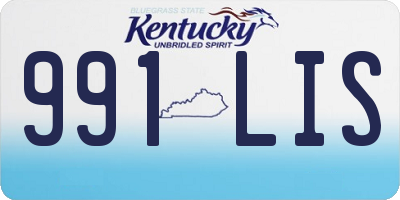 KY license plate 991LIS