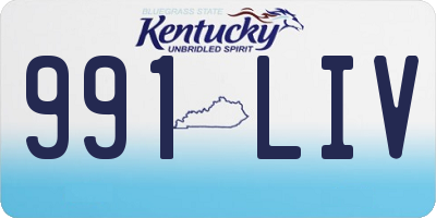 KY license plate 991LIV