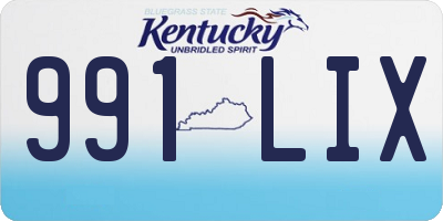 KY license plate 991LIX