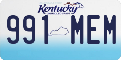KY license plate 991MEM