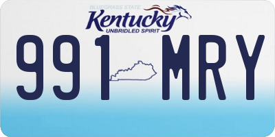 KY license plate 991MRY