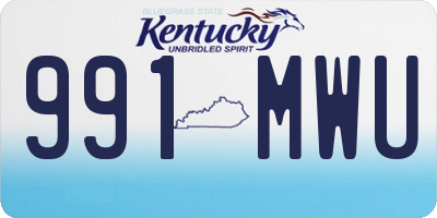 KY license plate 991MWU