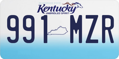 KY license plate 991MZR