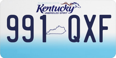 KY license plate 991QXF